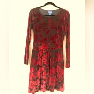 Simply Vera by Vera Wang black dress with red velvet.